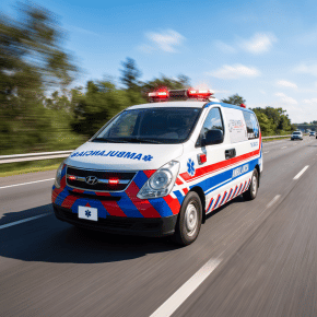 Ambulancia de Servimed en ruta hacia una emergencia médica